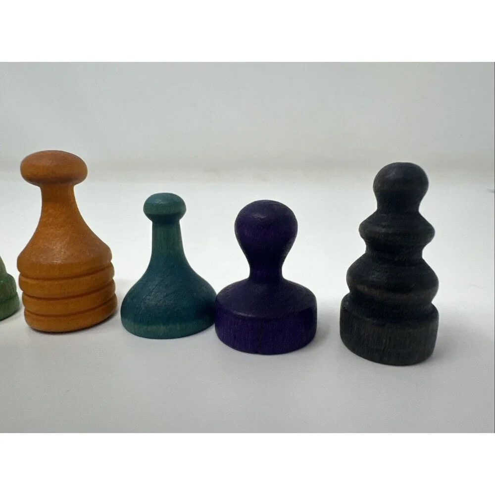 Vintage Wooden Monopoly Game Pieces Lot Of 8 Replacement Parts Pieces